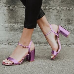 Arya Purple Metallic High Heel Sandals
